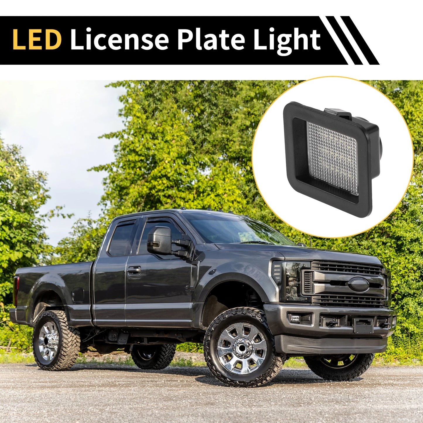 2 x License Plate Light Tag Lamps for Ford F-150 (2015-2023) Clear Lens