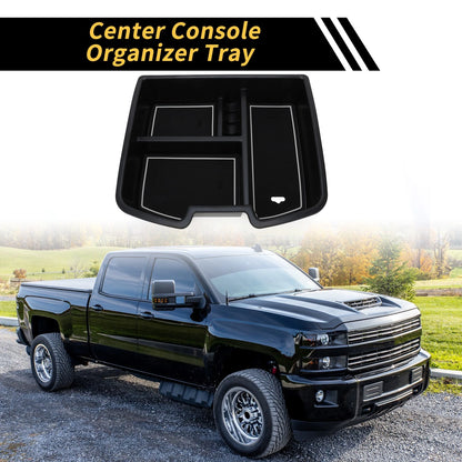 Center Console Organizer Tray for Chevy Silverado 1500 Black White