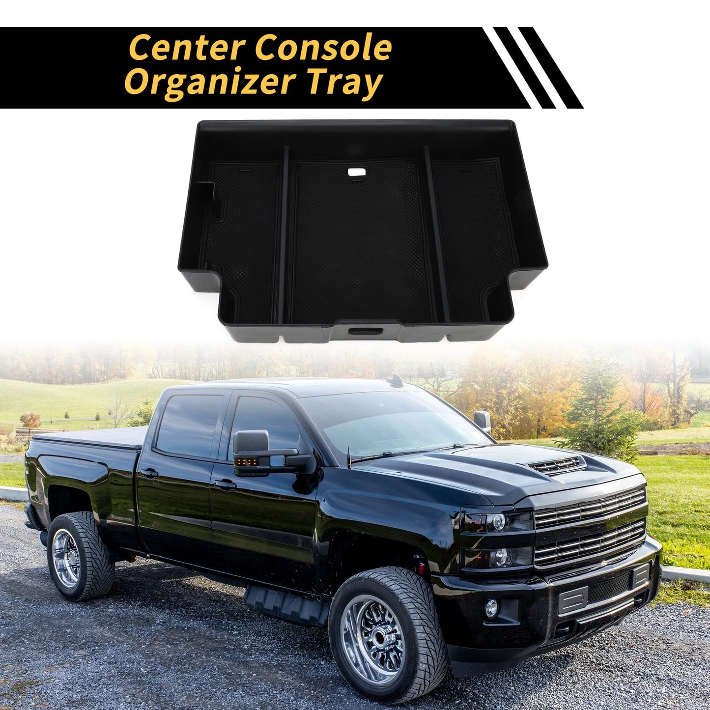 Center Console Organizer Tray for Chevy Silverado 1500 & GMC Sierra 1500 Black
