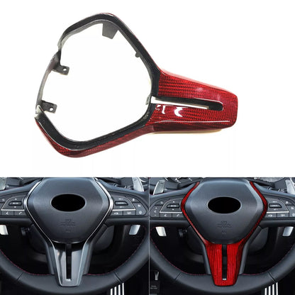 Red Carbon Fiber Steering Wheel Cover for Infiniti Q50 Q60 (2017-2023)