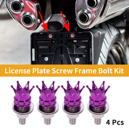 License Plate Screws Cover 35mm Purple 4Pcs for Universal Motorcycle M6