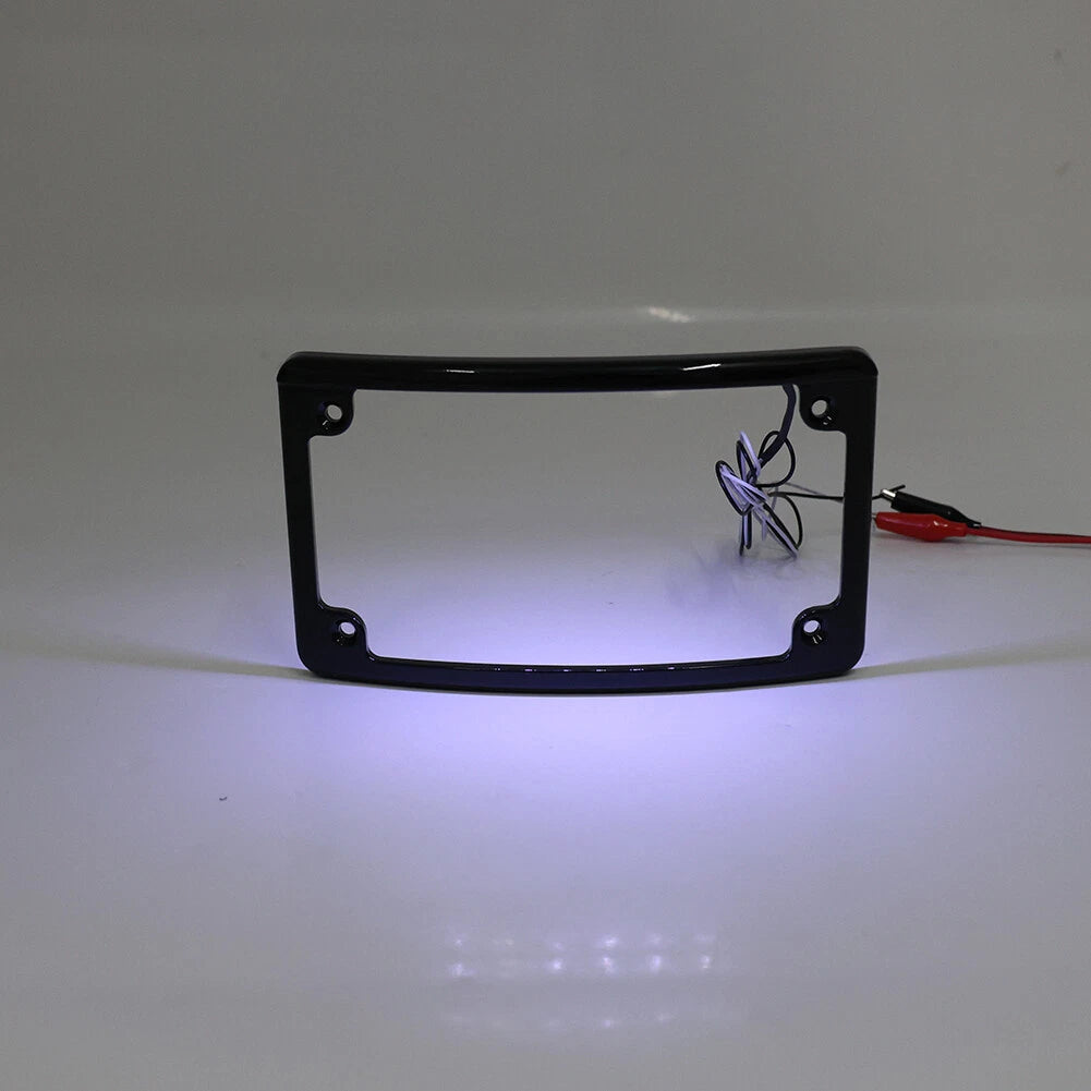 Black Rear License Plate Frame Bracket w/Light for Harley Touring (2009-2023)