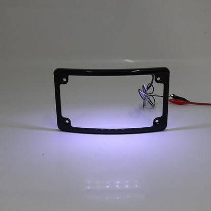 Black Rear License Plate Frame Bracket w/Light for Harley Touring (2009-2023)