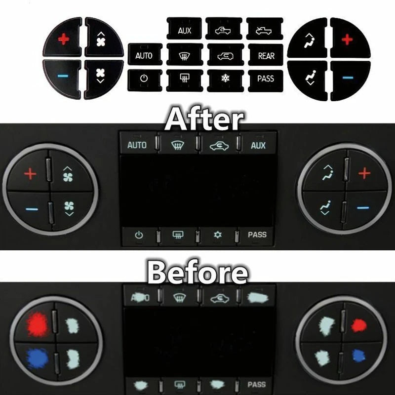 AC for DASH Button Decal Stickers for Buick Enclave (2008–2023)