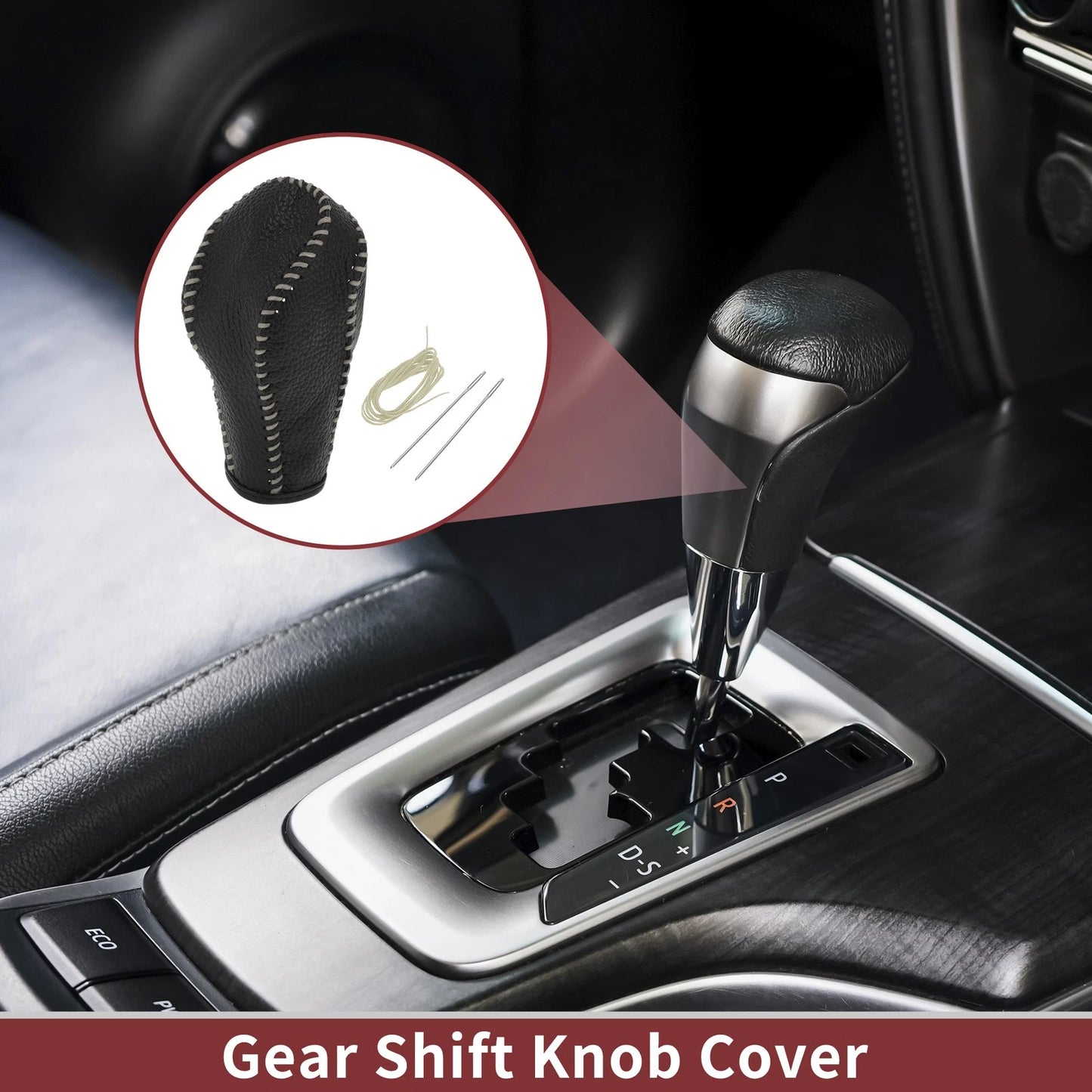 Gear Shift Knob Cover for Infiniti FX35 Black Beige (2009-2013)