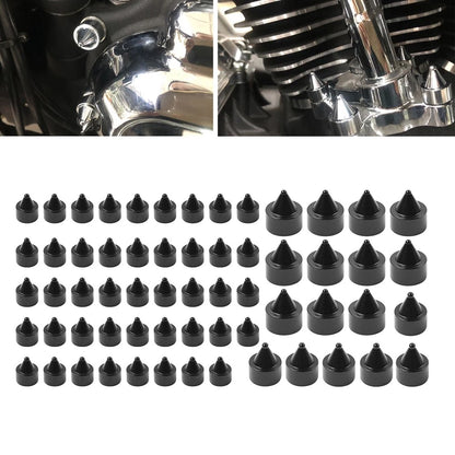 61X Engine Topper Bolt Caps Cover Black for Harley Twin Cam FLH (1999-2006)