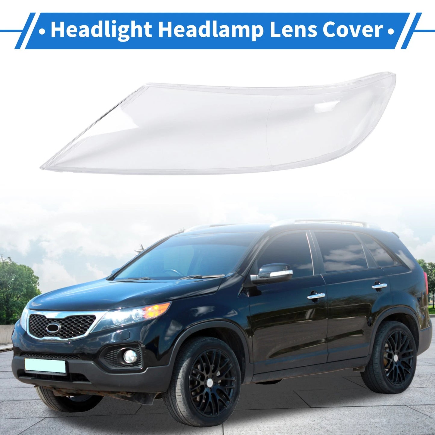 Front Left Headlight Lens Cover for Kia Sorento (2009-2012)
