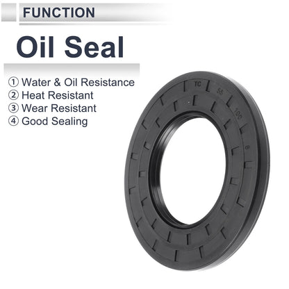 Oil Seal 55x100x8mm Black 5pc Seal Ring Shaft Nitrile Rubber for Make Model
