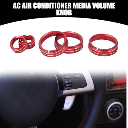 Media Volume Switch Knob Cover Ring for Mazda MX-5 (2009-2015) - 5 Pcs