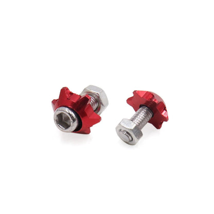 4Pcs 6mm Red Metal Hexagon License Plate Bolts Screws for Motorcycle
