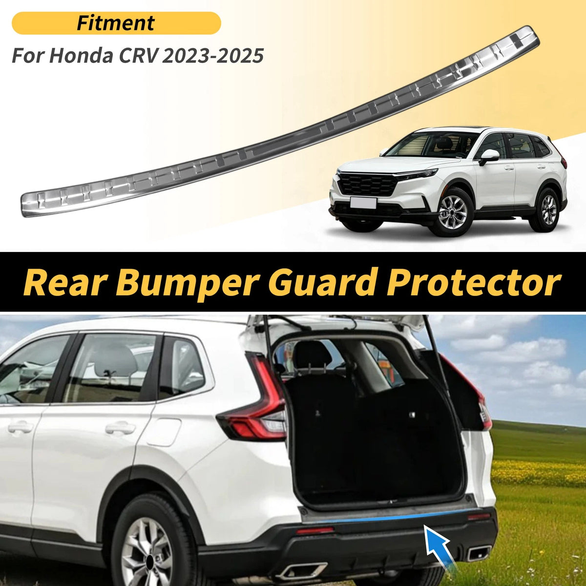 Rear Bumper Topper for Honda CR-V 2023-2025 Silver Tone 1 x Piece