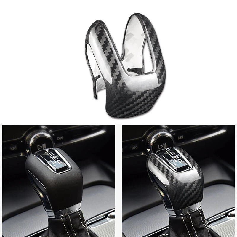 Car Carbon Fiber Gear Shift Knob Cover Trim Fit For Volvo S60 S90 XC60 2018+