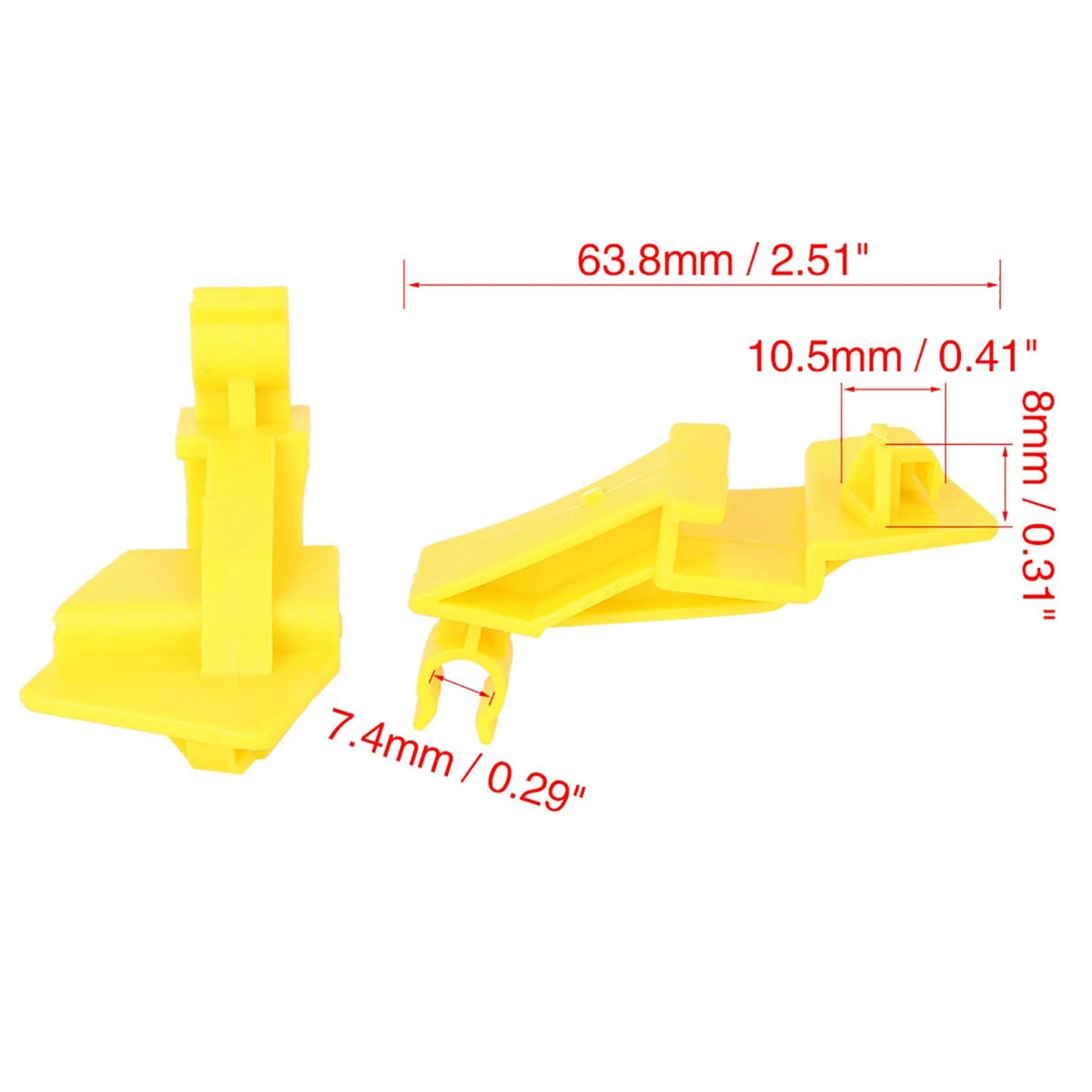 5 x 63.8mm Plastic Hood Prop Rod Clips for Ford Fiesta (2009-2014)