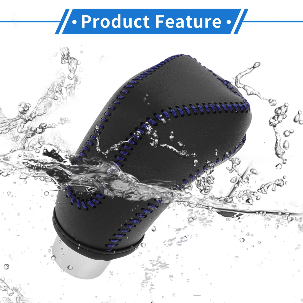 Black Blue Faux Leather Gear Shift Knob Cover for Subaru Impreza (2017-2023)