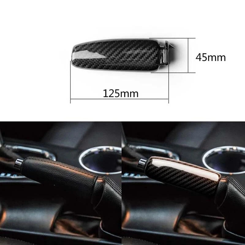 Real Carbon Fiber Parking Brake Handbrake Grip Knob fit For Mustang 2015-2019