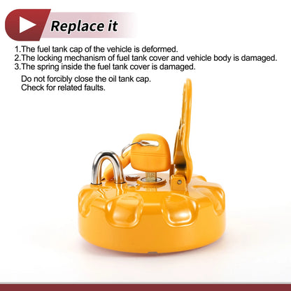 Locking Gas Cap for Volvo Excavator Fuel Tank with 2 Keys