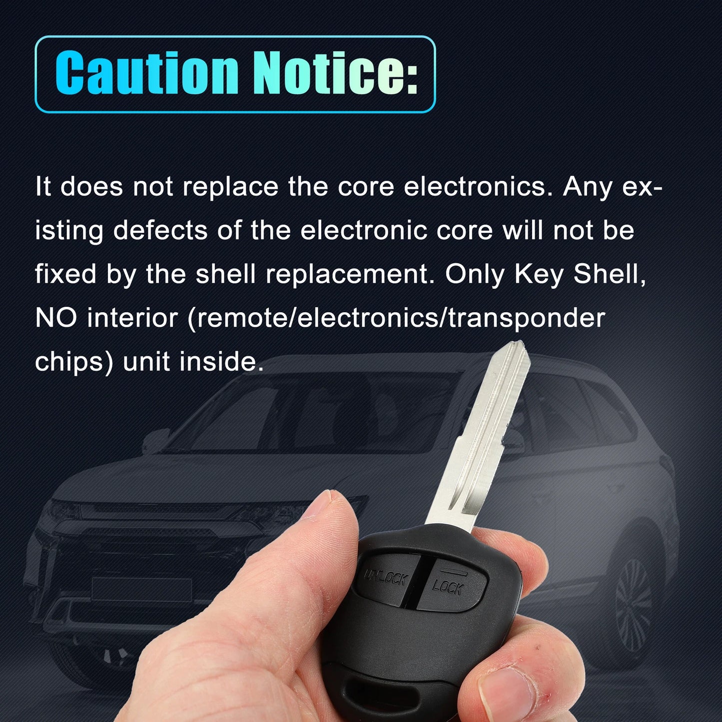 Keyless Entry Remote Key Housing for Mitsubishi (No Chip)