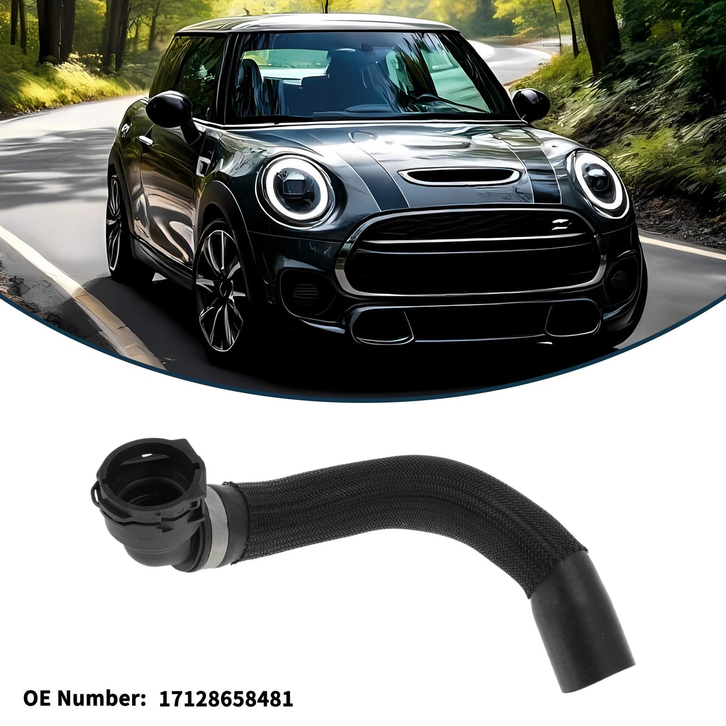 Radiator Hose for BMW Mini Cooper 2020-2023 2 x Rubber Downpipe
