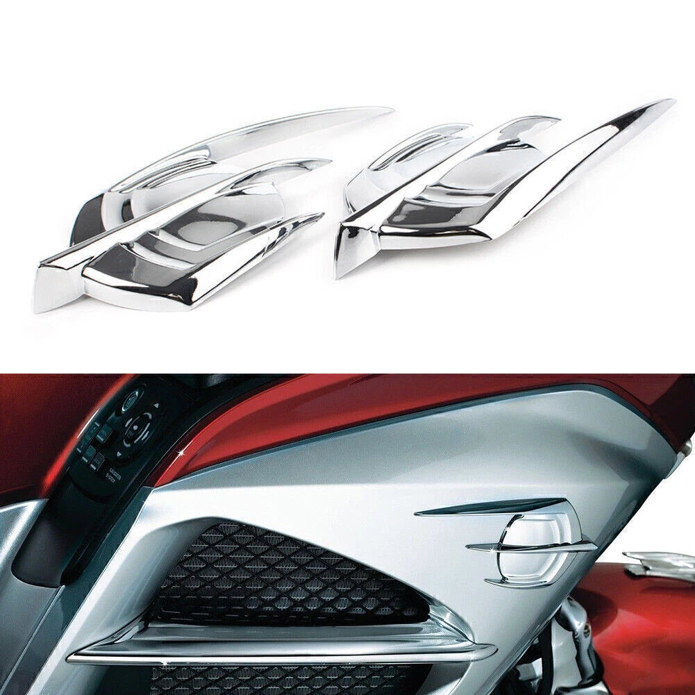 2 x Chrome Falcon Emblem Fairing Covers for Honda Goldwing GL1800 (2012-2017)