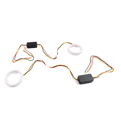 2 x White Amber Switchback LED Halo Rings for Car Headlight Retrofit 60MM