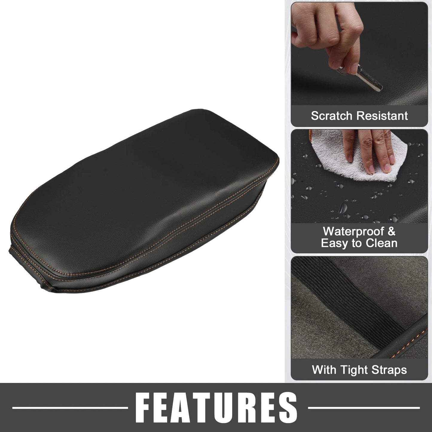 Center Console Armrest Cover for Toyota RAV4 (2019-2022) Black Brown