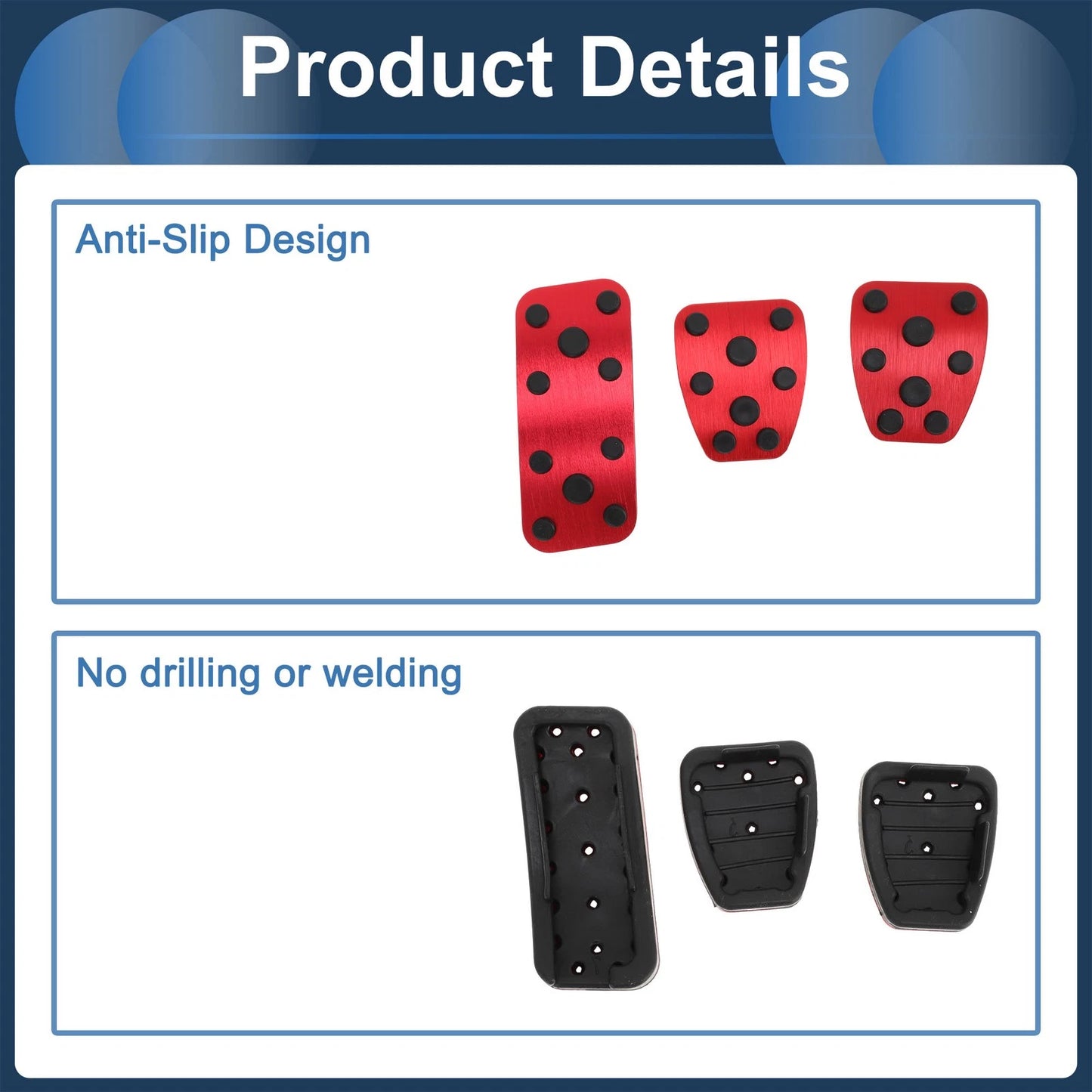 3 Pcs Foot Accelerator Pedal Covers for Subaru Forester (2006-2018)
