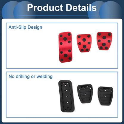 3 Pcs Foot Accelerator Pedal Covers for Subaru Forester (2006-2018)