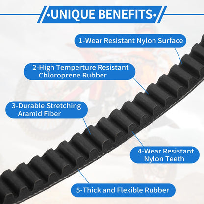 Drive Belt for Suzuki AN125, Wear-Resistant Rubber Fiber (2000-2005)
