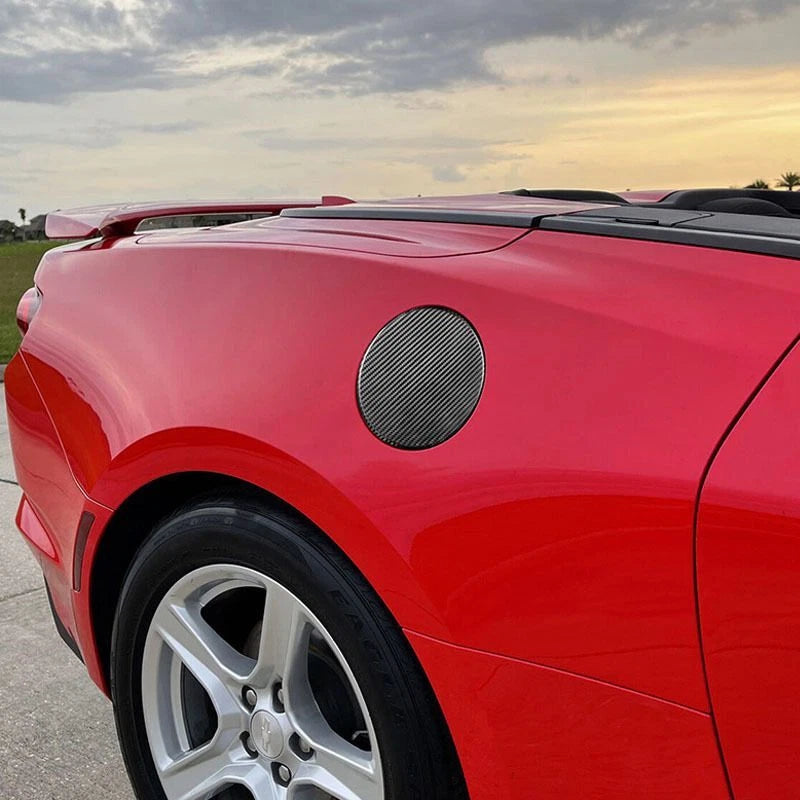 Carbon Fiber Fuel Tank Cap Panel Trim for Chevrolet Camaro 2016-2019
