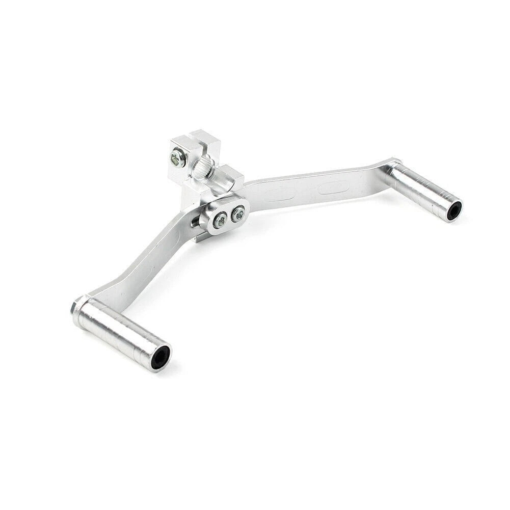 Dual Way Gear Shift Lever Footrest Pedal Shifter for Motorcycle - Silver Aluminum