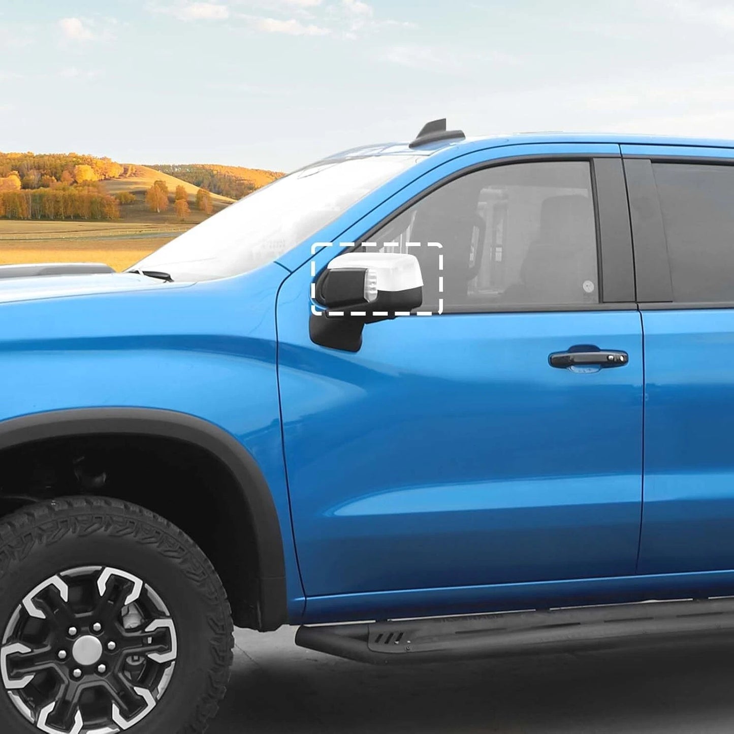 Top Half Mirror Cover Caps for 2019-2024 Chevy Silverado/GMC Sierra 1500 White