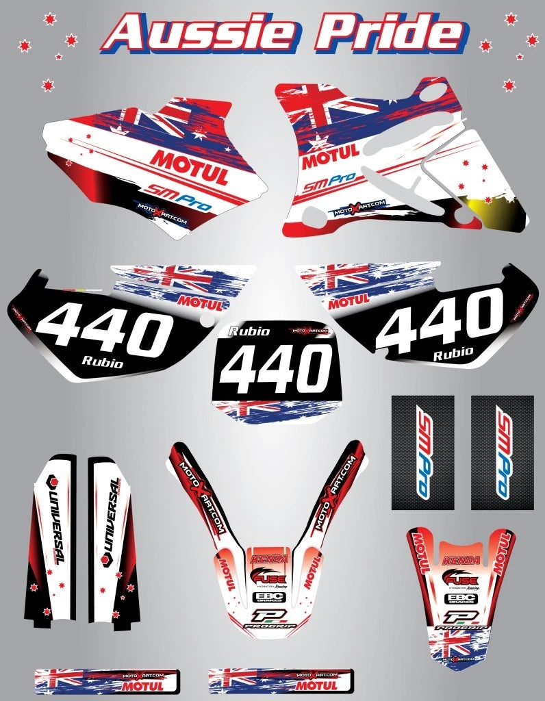 AUSSIE PRIDE Custom Graphic Kit for Honda XR 400