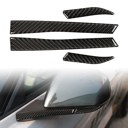 Carbon Fiber Look Rearview Mirror Mouldings Trim for Ford Mustang (2015-2019)