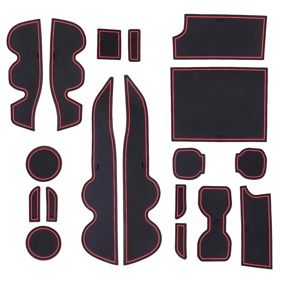 18pc Cup Door Center Console Liner Mat Trim for Toyota Tacoma (2016-2019)