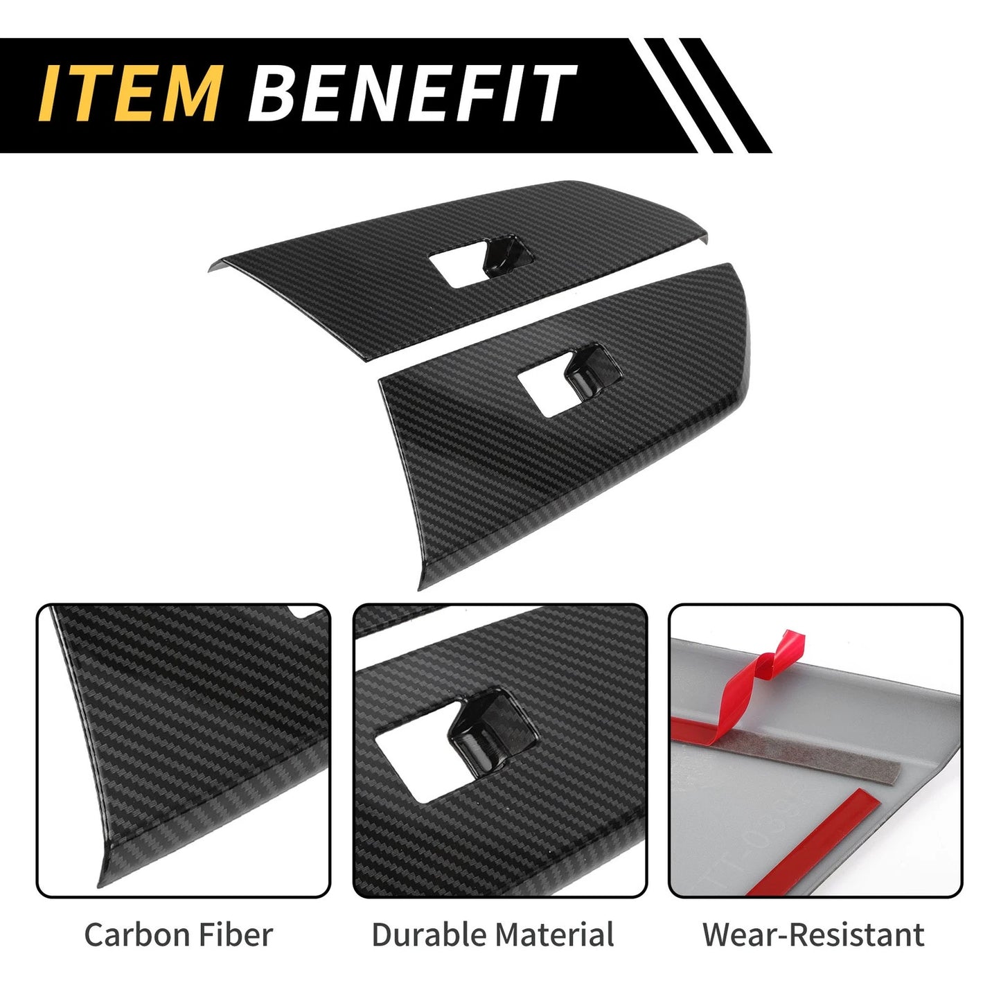 Carbon Fiber Door Window Switch Panel Cover Set for Toyota Tundra (14-21)