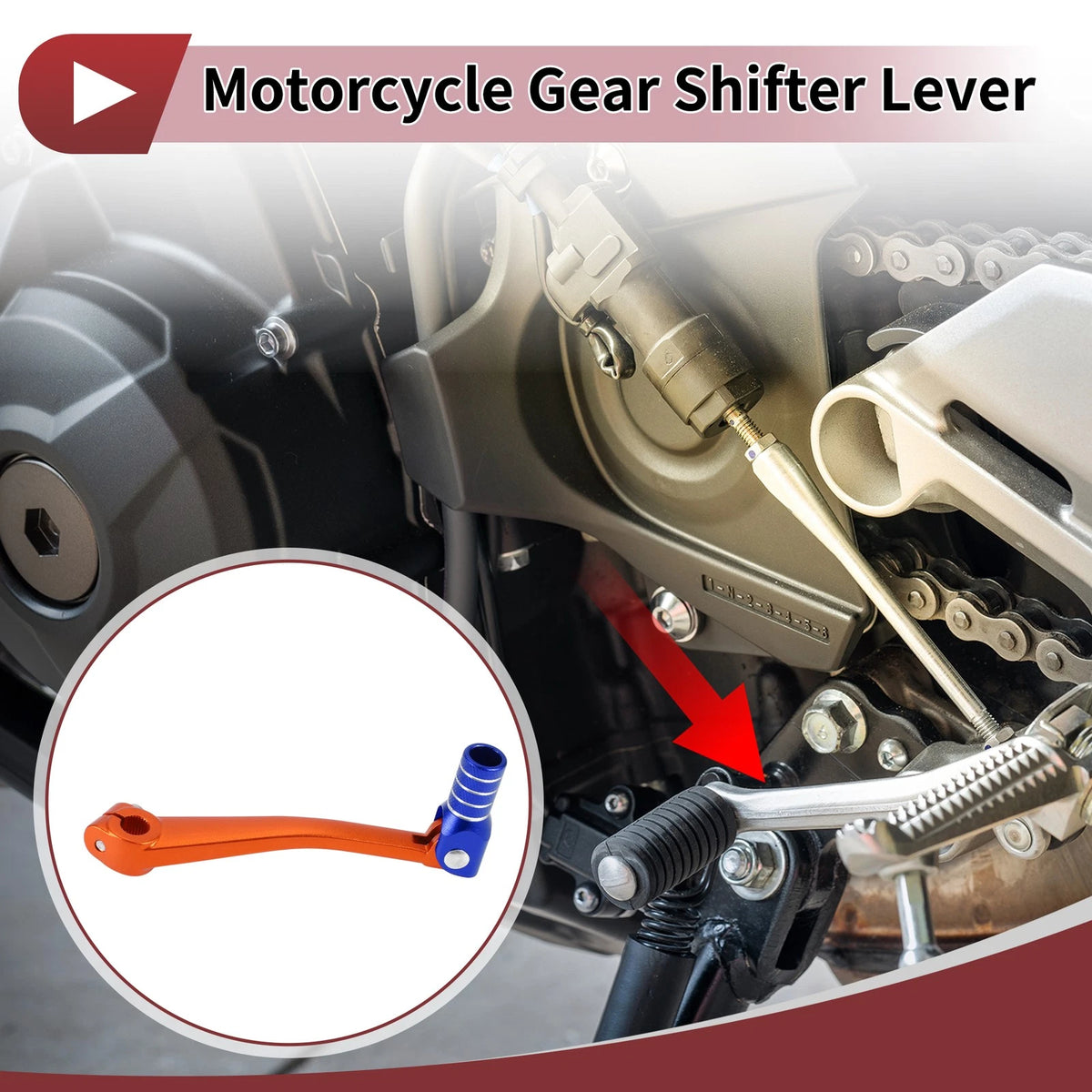 Folding Motorcycle Gear Shifter Lever 1 Pc for Bosuer 125 Orange Lever