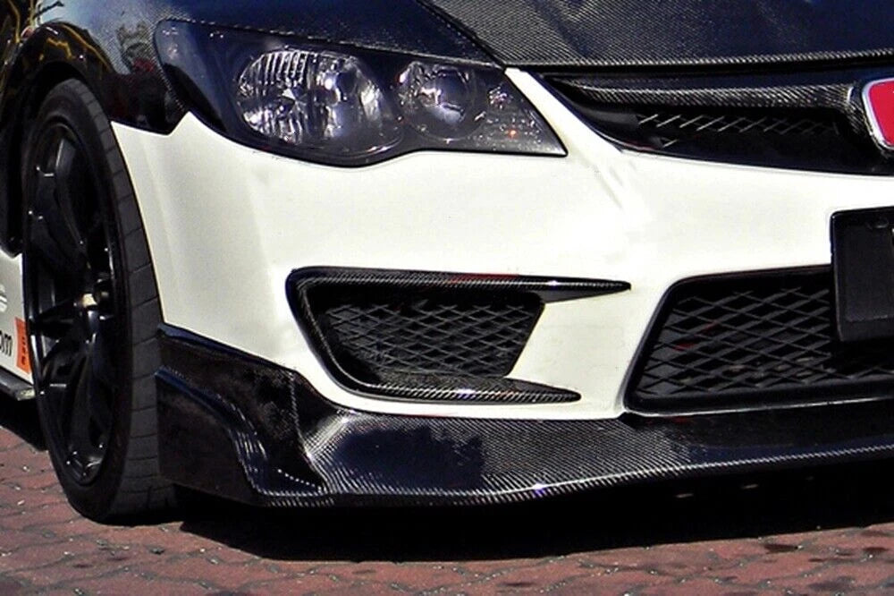 Carbon Fiber Front Bumper Air Vent Trim Cover for Honda Civic FD2 (2006-2011)