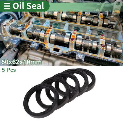 Oil Seal NBR Rubber 50x62x10mm High Pressure Black 5 Pcs