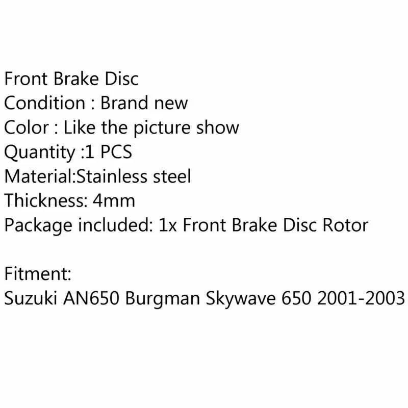 Front Brake Disc Rotor for Suzuki AN650 Burgman (2001-2003)