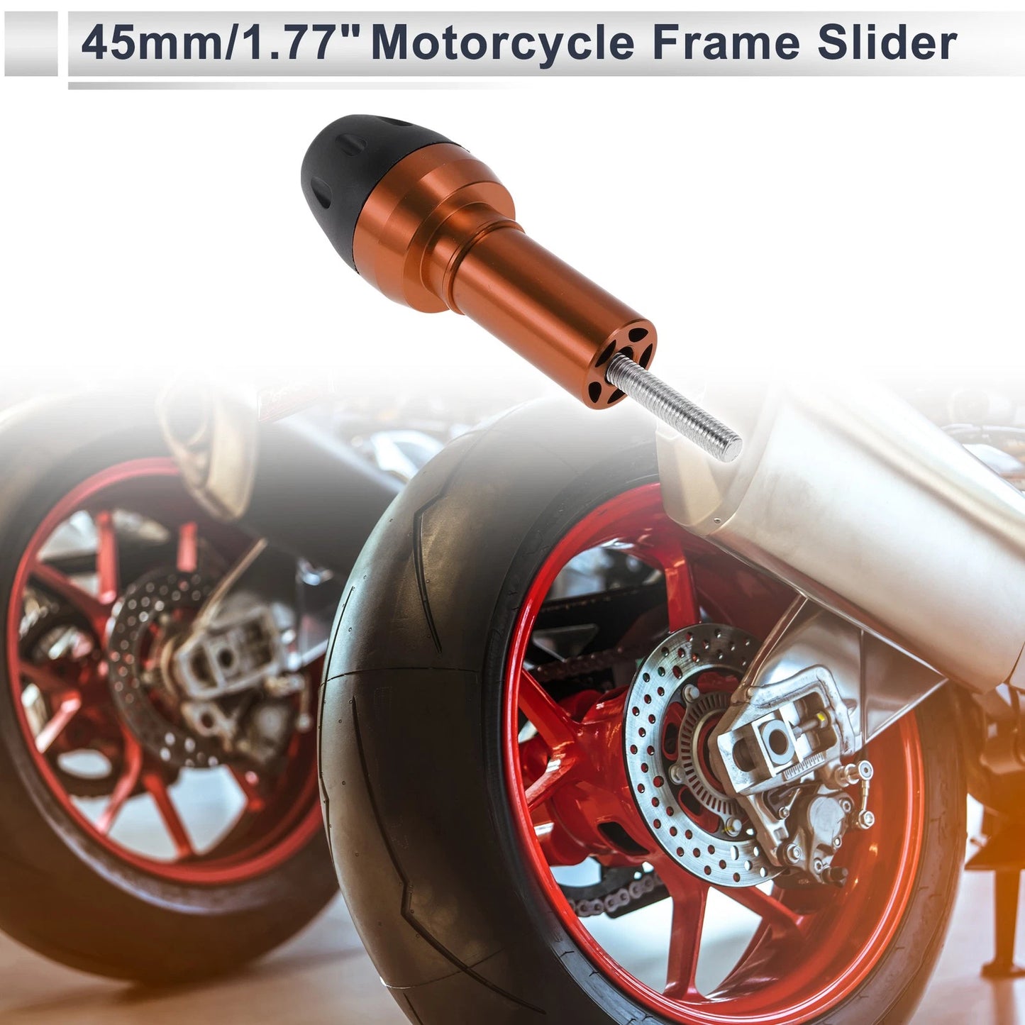Slider Frame 10mm with 2 x Bolts Orange for Motorcycle