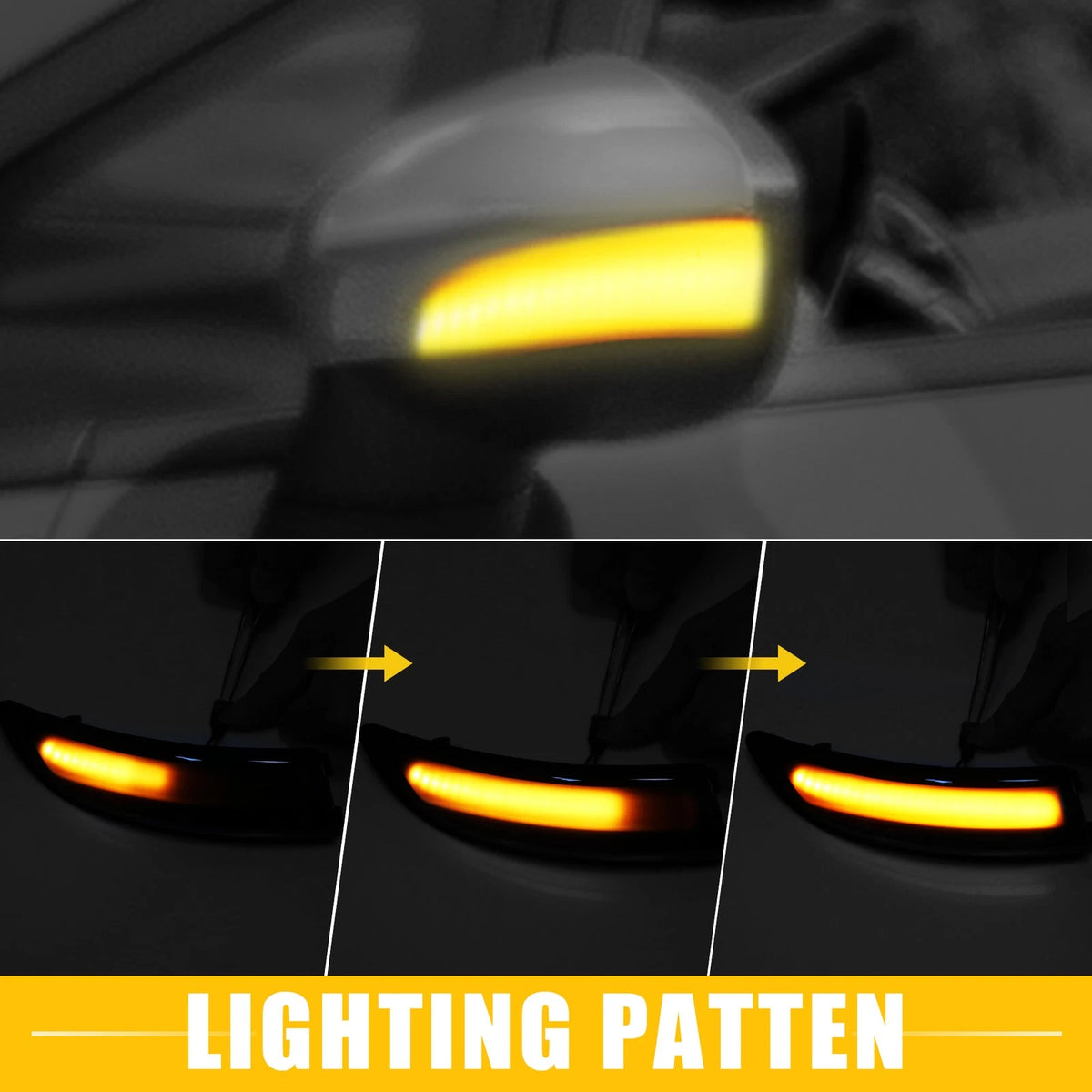 Mirror Turn Signal Light for Ford Fiesta (2011-2019) - Plastic Black 1 Pair