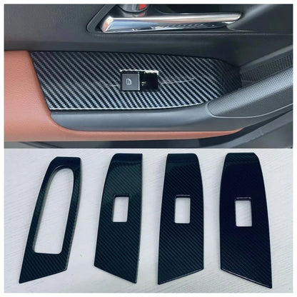 Steel Fiber Window Lift Panel Frame Cover Trim for 2023-2024 Mazda CX-50 (2023-2024)