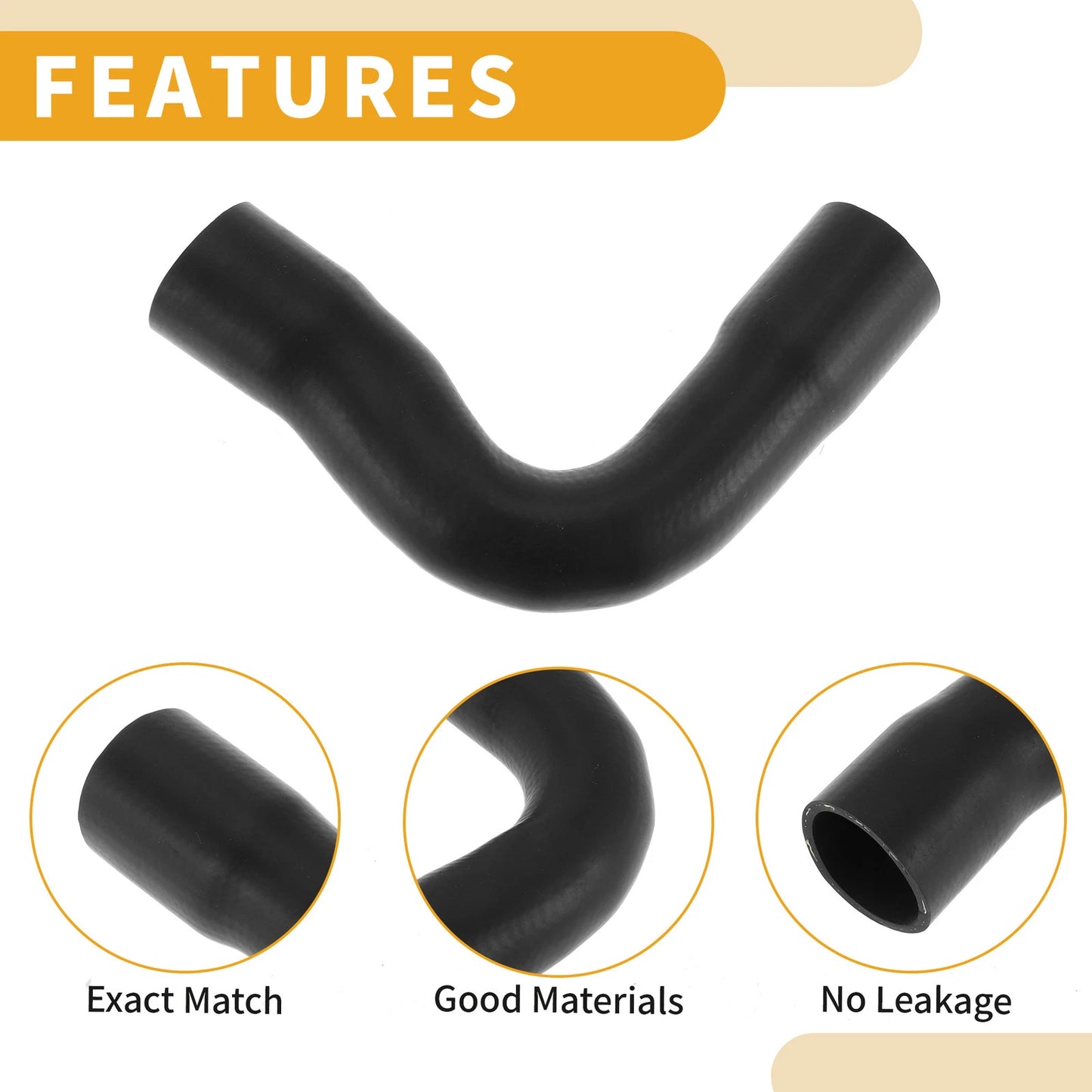 Radiator Hose for BMW 5 Series E39 523i 528i (1995-2000) Rubber Black