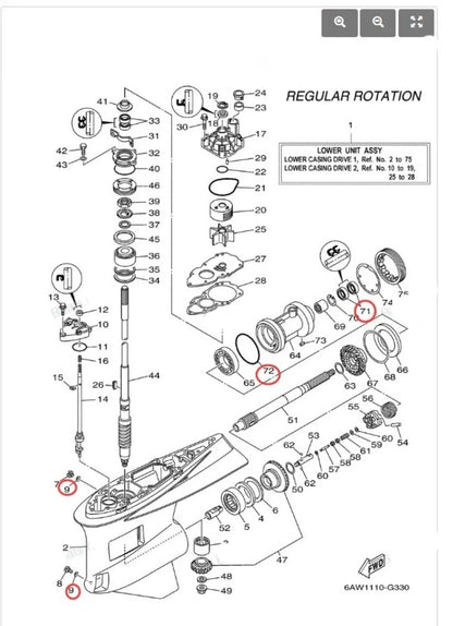 Yamaha Outboard Lower Unit Oil Seal O-ring for F300/F350