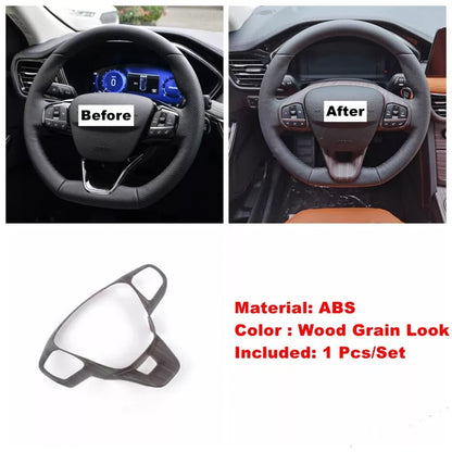 Wood Grain Gear Shift Panel Trim for Ford Escape Kuga (2020–2024)