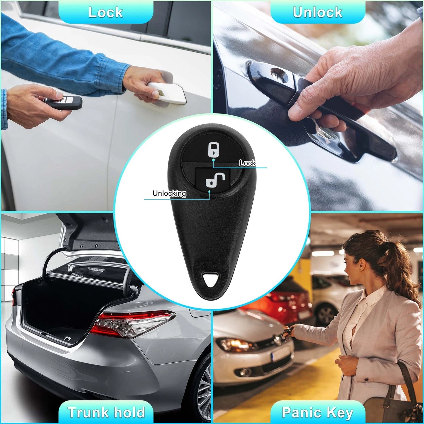 433MHz Keyless Entry Remote Ignition Transponder Key Fob for Subaru Forester