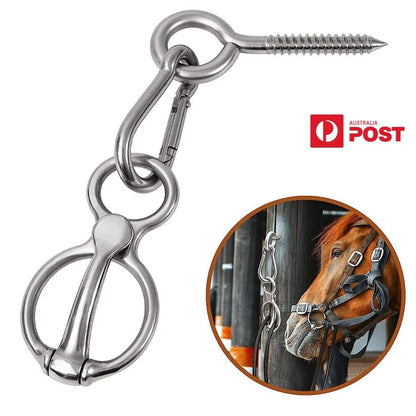 Horse Tie Ring with Eye Bolts & Snaps for Horses to Prevent Pulling