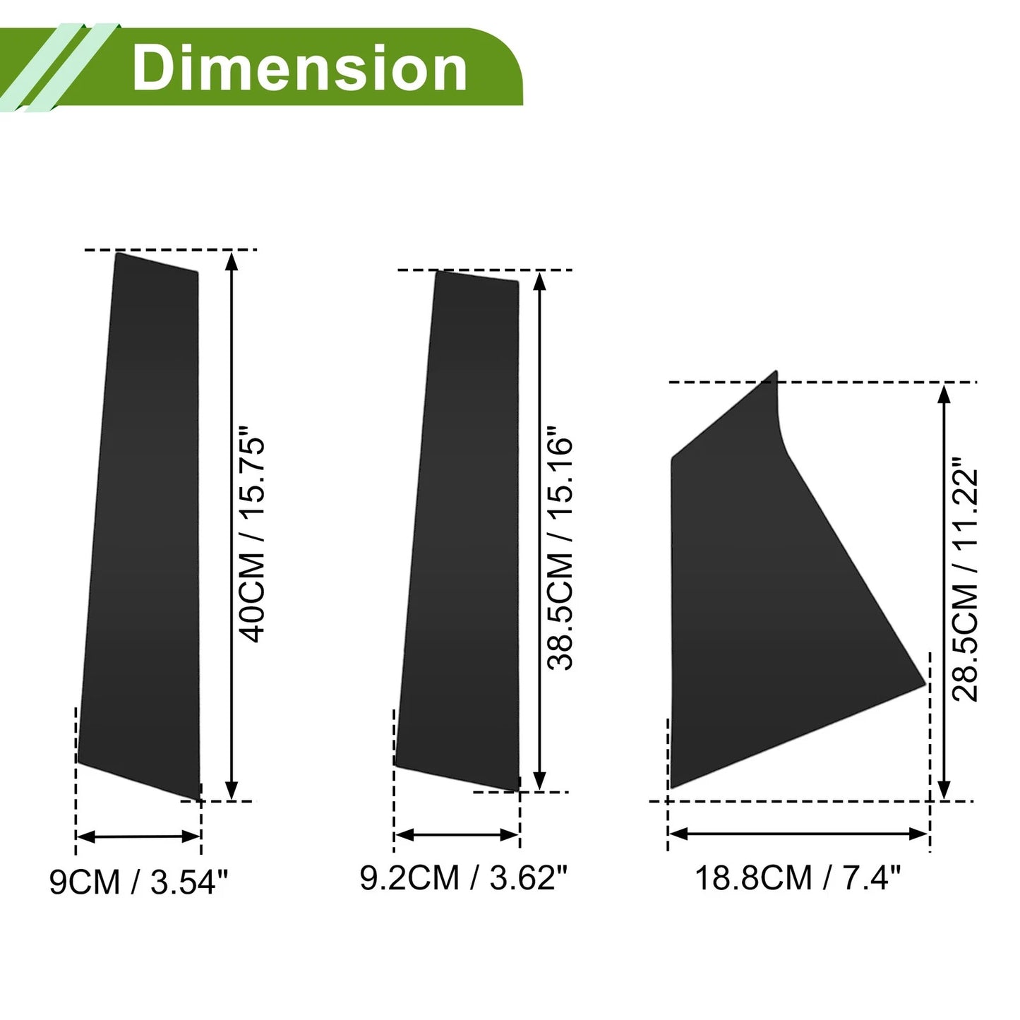 6 Pcs Pillar Window Trim for Chevy Malibu Black (2016 - 2021)