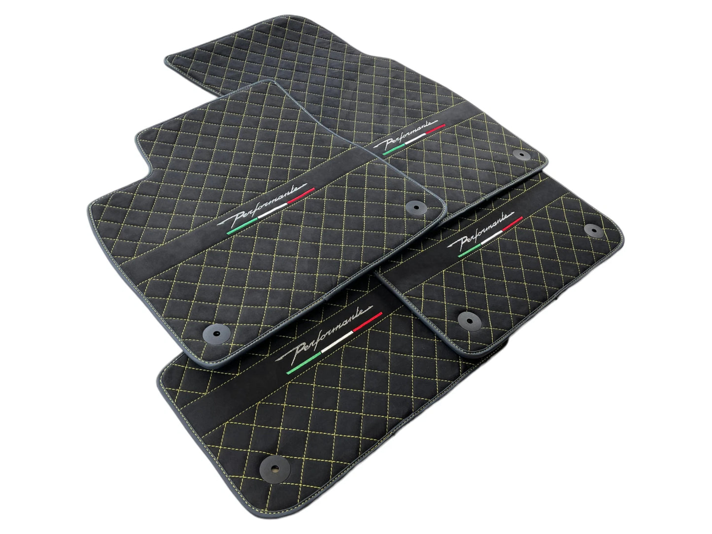 Alcantara Floor Mats for Lamborghini URUS 2018-2024 2 x Yellow Stitching