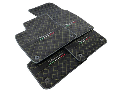 Alcantara Floor Mats for Lamborghini URUS 2018-2024 2 x Yellow Stitching